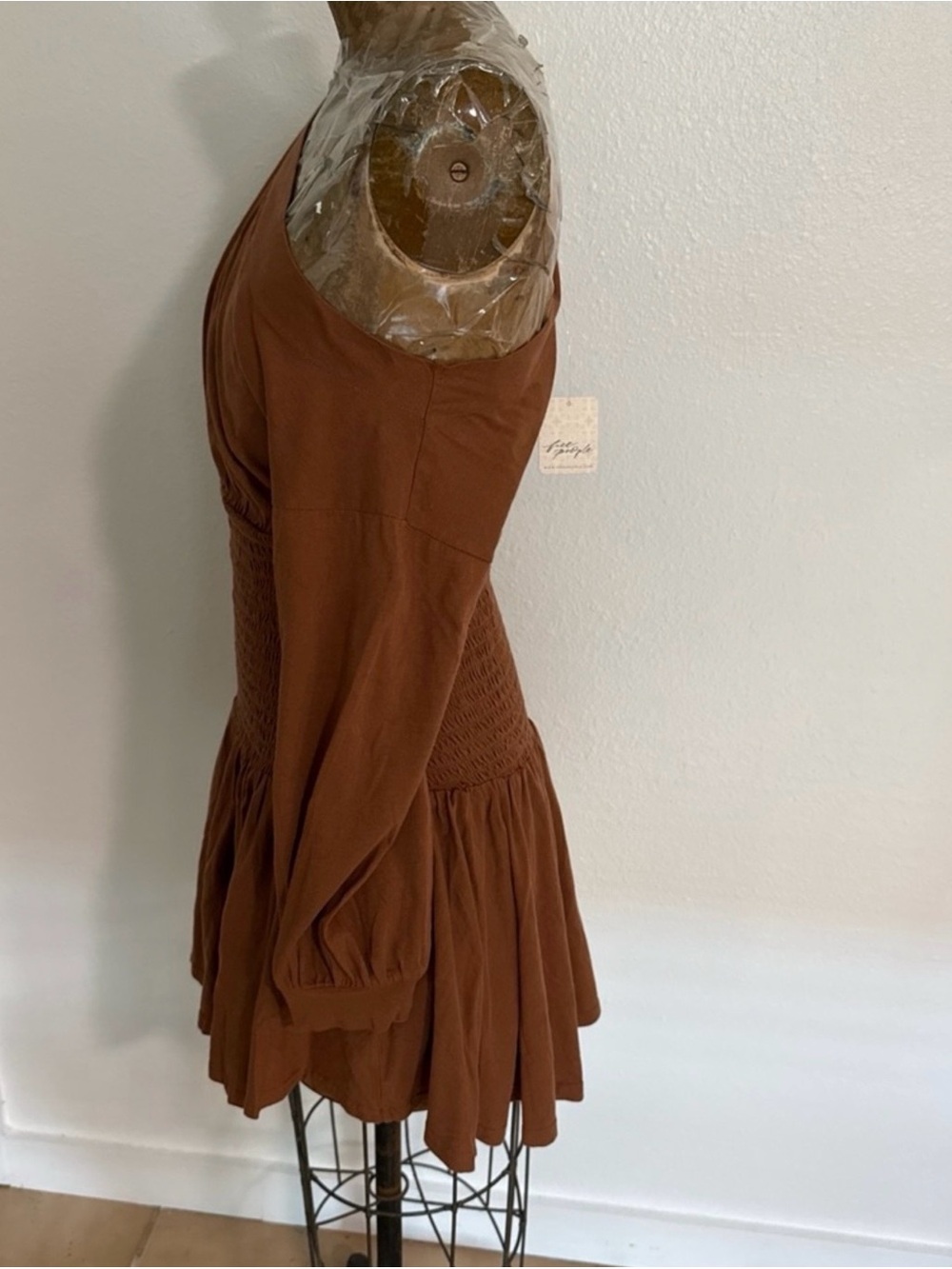 Free people free-est scorching hot off shoulder mini dress rust L new - Picture 5 of 6